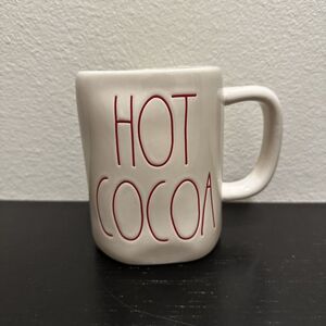 RAE‎ DUNN Mug Holiday Christmas "HOT COCOA" Red Lettering New